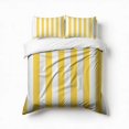 thumbnail image 1 of Yellow And White Vertical Stripes Bedding Set 3 Pcs Soft Microfiber Quilt Cover For Bedroom Decor, Comforter Cover With 2 Pillowcase, 1 of 5