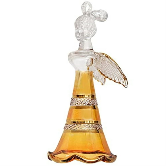 Yellow Angel with Gold Bands Egyptian Glass Christmas Tree Ornament Made Egypt