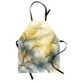 thumbnail image 1 of Yellow Apron, Autumnal Melancholy Leafless Branches on Dreamy Watercolor Look Back, Unisex Kitchen Bib with Adjustable Neck for Cooking Gardening, Adult Size, Khaki Slate Blue Eggshell, by Ambesonne, 1 of 3