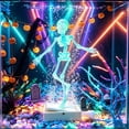 thumbnail image 1 of Yellow Aquarium Skeleton Decoration, Green Glow Luminous Dancing Fish Tank Bubbler Ornament, Swinging Skeleton Air Pump Compatible Halloween Tank Decor for Spooky Home Aquarium Display, 1 of 6