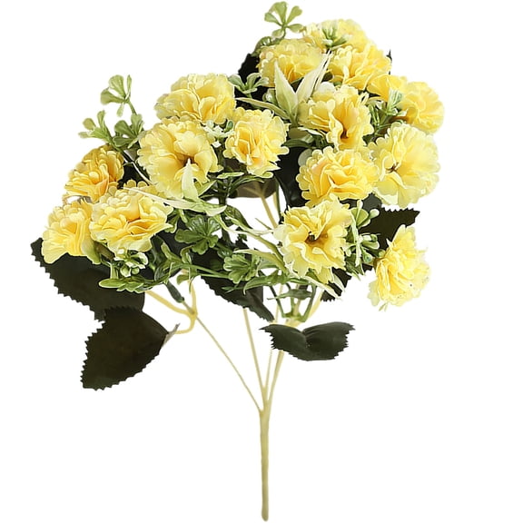 Yellow Artificial Carnation Bouquet, Cosmug Faux Flower Sprigs, Bright and Cheerful, for Vase Arrangements, Kitchen Decor and Spring Displays (Yellow)