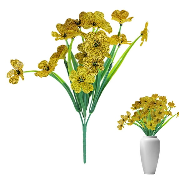 Yellow Artificial Outdoor Flowers, Colorful Daisies Decor Simulation Green Plants Spring Grass Violets, Artificial Flowers for Outdoor Decoration, Realistic Daisies, Colorful, Weather-Resistant