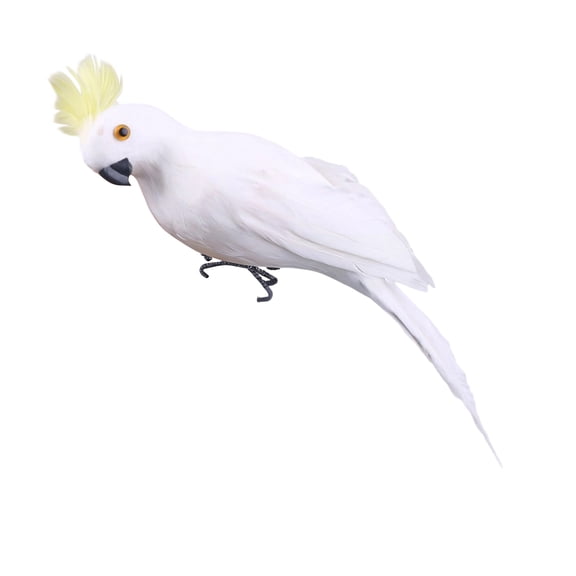 Yellow Artificial Parrot, Lifelike Farmhouse Bird Decor with Realistic Feathers, Desktop Ornament for Home, Garden & Office, 6.3 Inch