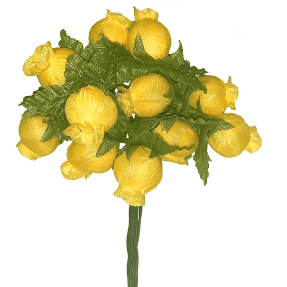 Daffodil Yellow Artificial Silk Flower Roses - 12 Mini Bouquets of 12 Rosebuds, 144 Rosebuds Total, Wedding, Easter, Reception, Anniversary