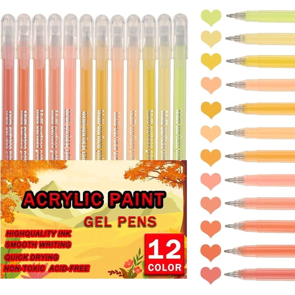 Yellow Arylic  Gel Pens, Gel Pen,Pastel Pens for Black Paper,,Canvas,Stone,Rock Painting,Glass,Ceramic Surfaces,DIY Crafts Making Art Supplies