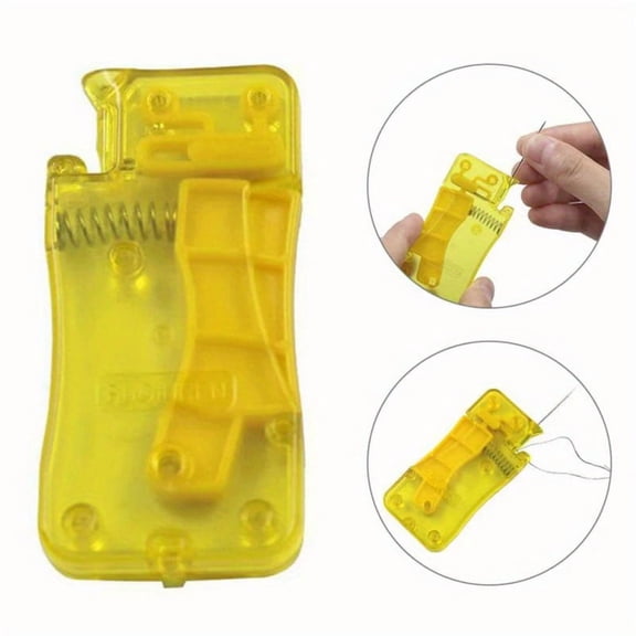 Automatic Needle Threader, Easy Sewing Needle Threader Kit for Hand & Machine Needles, Simple Threader Tool for Seniors & Low Vision Users