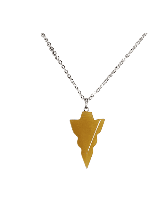 Yellow Aventurine Arrowhead Necklace