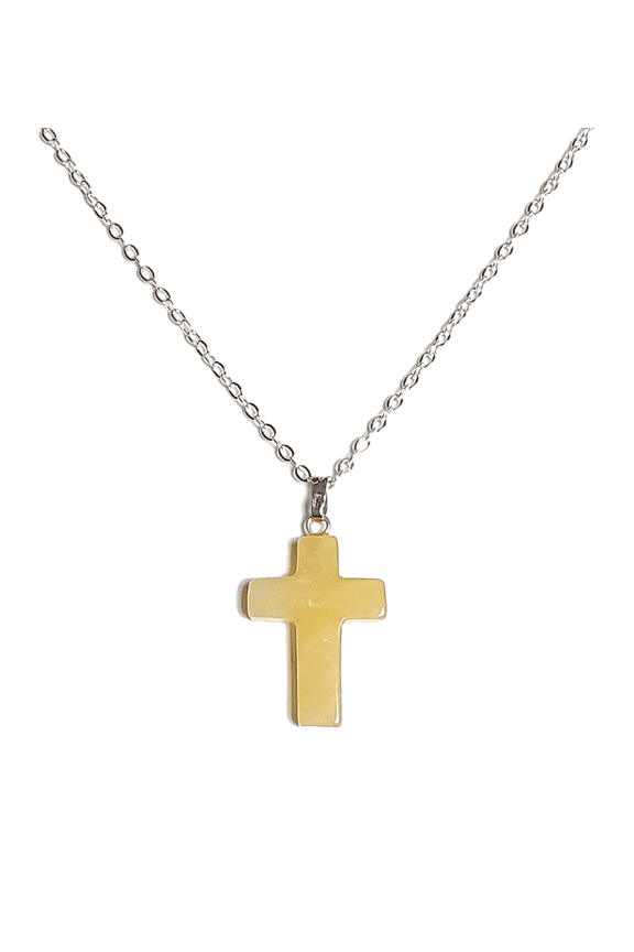 Yellow Aventurine Cross Necklace