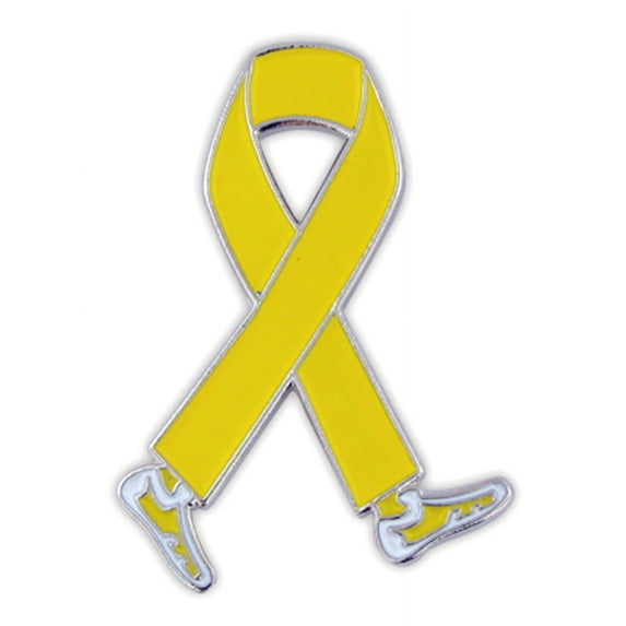 Yellow Awareness Ribbon Walk Fundraiser Enamel Lapel Enamel Lapel Pin