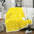 thumbnail image 1 of Yellow Aztec Throw Blanket 40"X50" Western Boho Fleece Blanket Exotic Tribal Bohemian Sherpa Blanket Southwestern Bedroom Decor,Geometric Native&nbsp;Ethnic Fuzzy Blanket for Kids Adults, 1 of 6