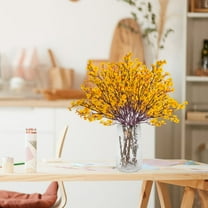 Yellow Babys Breath Artificial Flowers, Artificial Bulk Fake Gypsophila Bouquets Sky Blue Real Touch Silk Floral Arrangements for Table Centerpieces Wedding Home Farmhouse Party DIY Decor