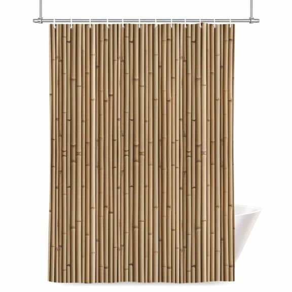 Yellow Bamboos Shower Curtains for Bathroom, Natural Vintage Bamboos Tree Plant Image Waterproof Fabric Shower Curtain for Bathroom Bathtub Decoration, Machine Washable 36"x72"