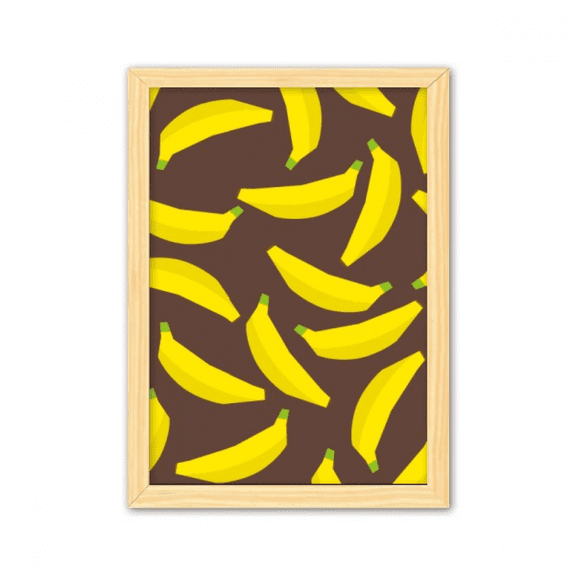 Yellow Banana Fruit Illustration Pattern Decorative Wooden Painting Home Decoration Picture Frame A4