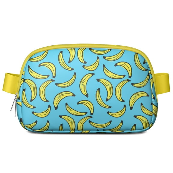 Yellow Banana Print Belt Bag – Tropical Fruit Fanny Pack with Cute Cartoon Design & Aesthetic Appeal