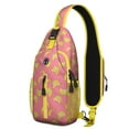thumbnail image 1 of Yellow Banana Print Sling Backpack, Tropical Fruit Pattern Crossbody Daypack with Cute Banana Lover Design, Kawaii Cartoon Sweet Style, Lightweight and Durable, 1 of 6