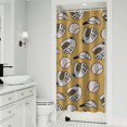 thumbnail image 1 of Yellow Baseball Items Pattern Shower Curtain 36"x72" ,Bathroom Decorative Shower Curtains Set with 12 Hooks,Modern Waterproof Washable Shower Curtain, 1 of 6