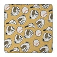 thumbnail image 1 of Yellow Baseball Items Pattern Square Fitted Tablecloth with Elastic Edge,Square Table Cover,Washable Elastic Table Cover for Home Kitchen Party Decor 34"x34", 1 of 6