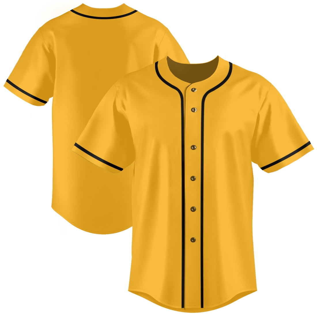 Yellow Baseball Shirts Sports Uniform for Men Hip Hop Softball Sports Active Tee