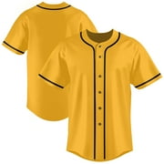 Yellow Baseball Shirts Sports Uniform for Men Hip Hop Softball Sports Active Tee