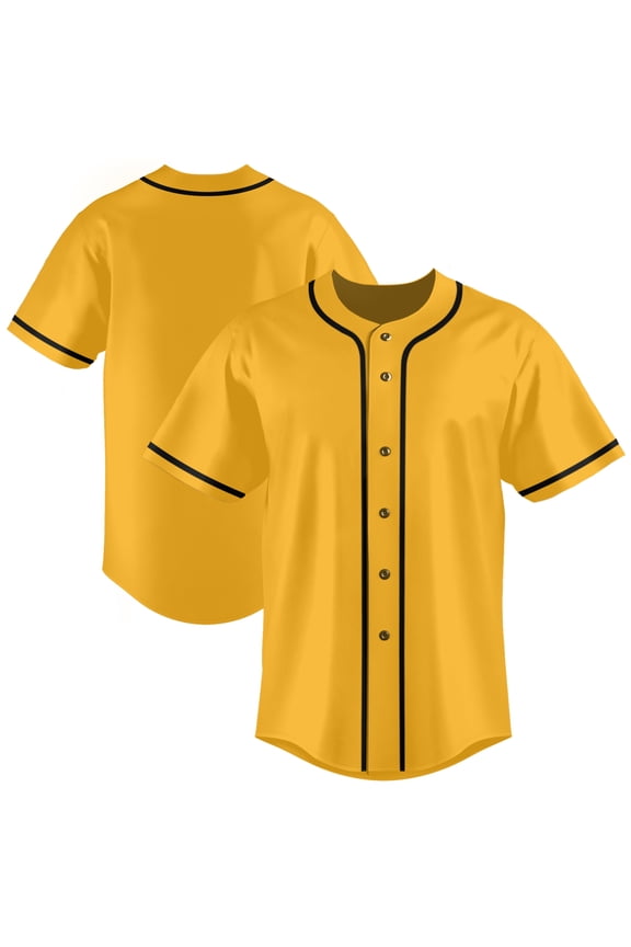 Yellow Baseball Shirts Sports Uniform for Men Hip Hop Softball Sports Active Tee