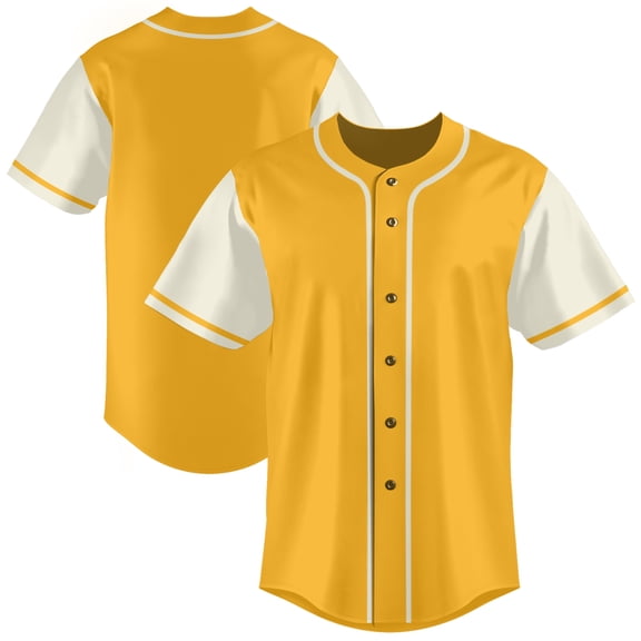 Yellow Baseball Shirts Sports Uniform for Men Hip Hop Softball Sports Active Tee