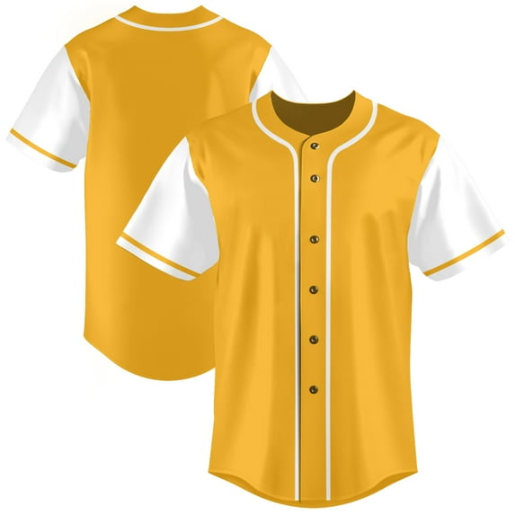 Yellow Baseball Shirts Sports Uniform for Men Hip Hop Softball Sports Active Tee