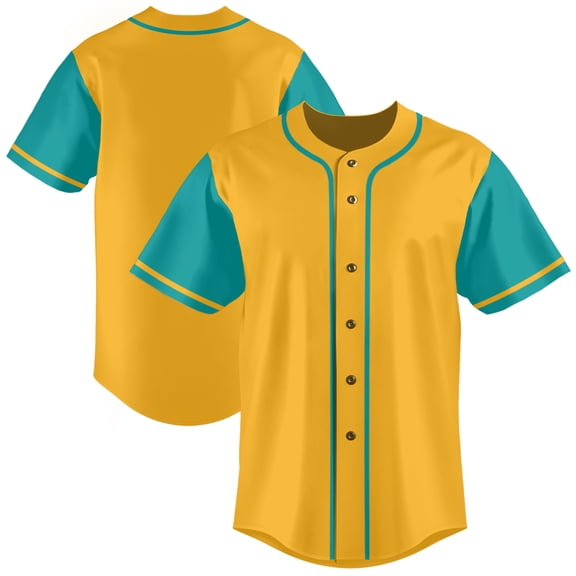 Yellow Baseball Shirts Sports Uniform for Men Hip Hop Softball Sports Active Tee