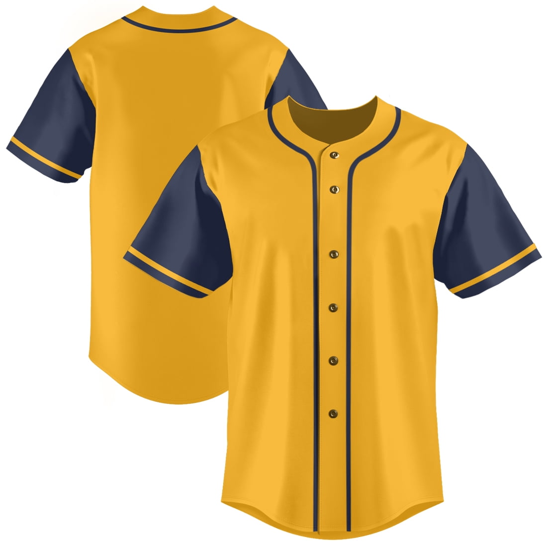 Yellow Baseball Shirts Sports Uniform for Men Hip Hop Softball Sports Active Tee