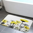 thumbnail image 1 of Yellow Bath Rugs, Rustic Elegant Floral Yellow and Gray Daisy Flower Bath Mats, Cute Wildflower Design Farmhouse Plant Grey Bathroom Rug Accessories Shower Mat Floor Mat, 1 of 5