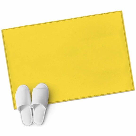 Yellow Bathroom Mat 2x3 FT, Non Slip Small Kitchen Mat, Pure Yellow Washable Soft Backed Front Door Throw Rug Non-Shedding Indoor Outdoor Doormat for Entryway Sink