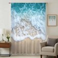 thumbnail image 1 of Yellow Beach Sheer Curtains 96 Inches Long, Nature Ocean Blue Seawater Light Filering Curtains, Privacy Drapes Simi Floor to Veiling Curtain for Living Room Bedroom Large Window Treatment, 1 of 9