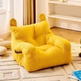 thumbnail image 1 of Yellow Bear Kids Sofa - Toddler Lazy Chair for Reading Nook, Cute Infant Seating for Bedroom, Soft & Safe for Young Children, 1 of 5