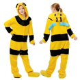 thumbnail image 1 of Yellow Bee Autumn Winter Cartoon Animal Sexy Onesie Women One Piece Pajamas Cute Family Matching Sleeping Clothes Cosplay Adults, 1 of 6