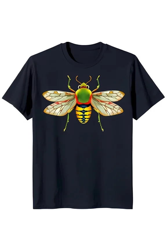Yellow Bee Graphic Tee Stylish Black Contrast Eye Catching Art Unisex T-Shirt up to size 5XL