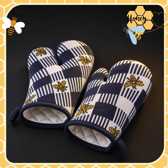 Yellow Bee Kitchen Linen Set, Towels, Pot Holders, Oven Mitts