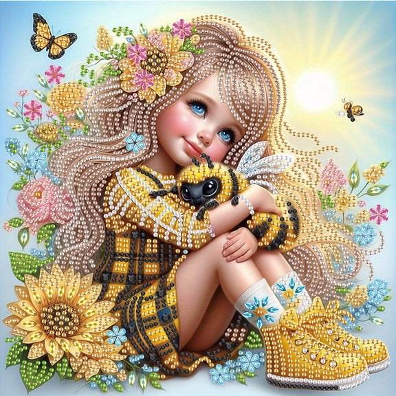Yellow Bee Lady Diamond Art Painting Kit