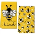 thumbnail image 1 of Yellow Bee Summer Kitchen Towels Dish Towels Set of 2,Be Kind Spring Hand Towels 18x26 Inch Drying Dishcloth,Farmhouse Home Seasonal Holiday Summer Decorations AD299, 1 of 6