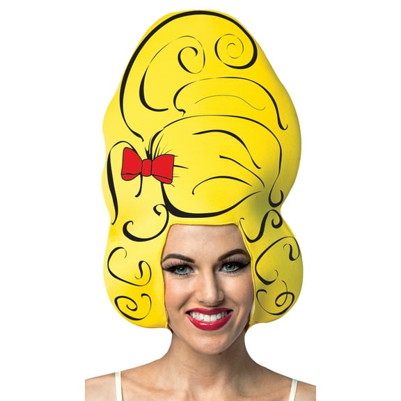 Yellow Beehive Comic Foam Adult Wig