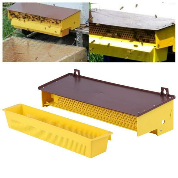 Yellow Beekeeping Plastic Pollen Trap with Removable Ventilated Collector Tray and Entry Grid Hive Supplies Beekeeping Tool