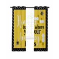 thumbnail image 1 of Yellow Bees Blackout Curtains, Light Blocking Print Window Curtains, Spring Summer Watercolor Honey Textured Thermal Insulated Window Drapes for Living Room Kitchen Cafe 2 Panels, 55"W x 39"L, 1 of 9