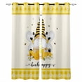 thumbnail image 1 of Yellow Bees Gnomes Blackout Curtains for Bedroom Living Room Darkening Curtains 63 Inches Long Farmhouse Spring Floral Checkered Window Curtain 2 Panels Set Window Treatment Grommet Drapes 42"x63", 1 of 9