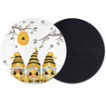 thumbnail image 1 of Yellow Bees Gnomes Coasters Set of 2, Absorbent Coasters for Drinks, Spring Floral Branches Modern Art Coaster for Desk Coffee Table Protection, Home Decor House Warming Gifts 4", 1 of 8
