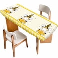 thumbnail image 1 of Yellow Bees Gnomes Table Cloths for 8 Foot Rectangle Tables, Farmhouse Spring Floral Checkered Patio Waterproof Elastic Fitted Tablecloths, Washable Rectangular Table Cover for Camping, 1 of 8