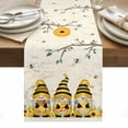 thumbnail image 1 of Yellow Bees Gnomes Table Runner - 108 Inch Long, Kitchen Dining Table Runner Dresser Scarves, Spring Floral Branches Sunflower Farmhouse Decor for Coffee Tables Wedding Party Banquet, 1 of 8