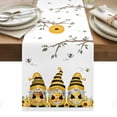 thumbnail image 1 of Yellow Bees Gnomes Table Runner - 120 Inch Long, Kitchen Dining Table Runner Dresser Scarves, Spring Floral Branches Modern Art Farmhouse Decor for Coffee Tables Wedding Party Banquet, 1 of 8