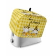 thumbnail image 1 of Yellow Bees Gnomes Toaster Cover 2 Slice, Small Kitchen Appliance Covers, Spring Floral Plaid Farmhouse Toaster Oven Cover with Loop, Bread Machine Cover Polyester Dust Cover Protection, 1 of 4