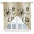 thumbnail image 1 of Yellow Beige Flower Kitchen Window Curtains, Swag Curtains Valance for Bedroom Living Room Bathroom, Farmhouse Shabby Chic Wildflower Rod Pocket Window Treatment Curtain Block Drapes 2 Panels 36"x45", 1 of 9
