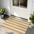 Yellow Beige Striped Door Mat Indoor/Outdoor Entrance, Non Slip Welcome ...