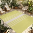 thumbnail image 1 of Yellow Beige Striped Outdoor Rug 6x9 Ft - Reversible Patio Rug Outdoor Camping Rugs, Modern Farmhouse Retro Lines Washable Indoor Outdoor Area Rugs, Non-Slip Outdoor Carpet Runner for Deck/Porch, 1 of 8