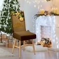 thumbnail image 1 of Yellow Bell Pattern Christmas Chair Covers for Dining Room Xmas Chair Slipovers Christmas Decorations Chair Slipcovers for Party Seat Cover,17.7x15.8x15.8inch, 1 of 5